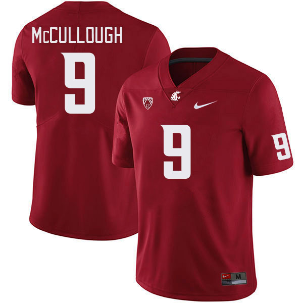 Washington State Cougars #9 Ahmad McCullough College Football Jerseys Stitched Sale-Crimson